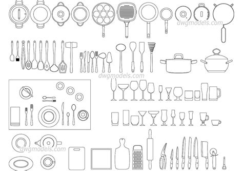 utensils cad block free download